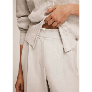 Mint Velvet Grey Pleated Wide Trousers